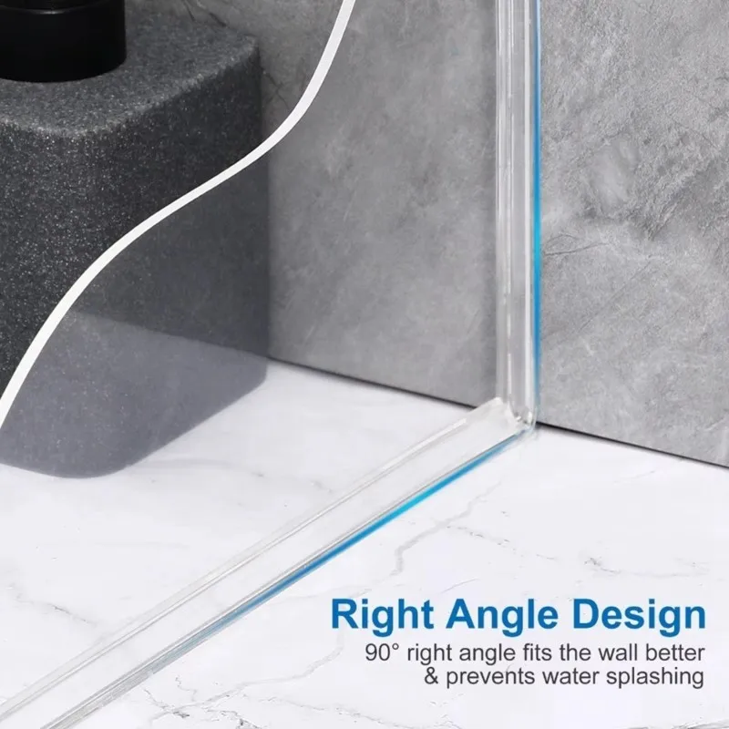 T19C Acrylic Bathtub Splash Guard-Waterproof Washbasin Sink Baffle 2Pc-Self-Adhesive Installation Plate,Transparent Water
