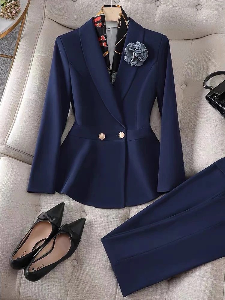 Elegant Women's Suit Set Professional Workwear Autumn Winter New Arrival Hostess Front Desk Staff Uniform High Quality Polyes...