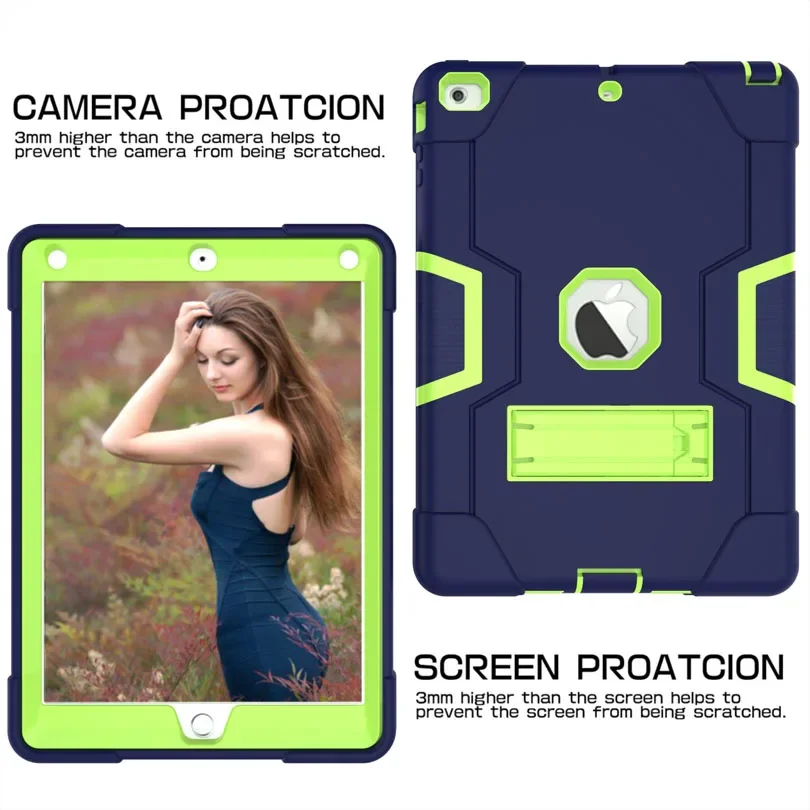 Armor Case For iPad 10th 10.2 inch 9.7 Air 5 Pro 11 12.9 Mini 6 5 4 3 Heavy Duty Silicone TPU PC Stand Drop Shock Proof EVA Kids