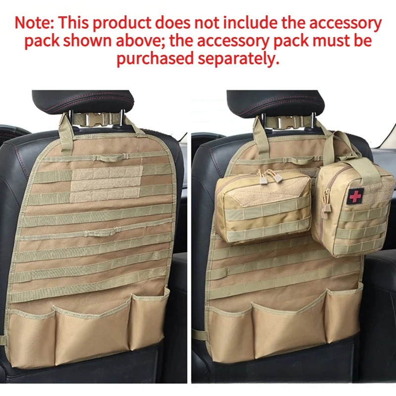 Tactical MOLLE Car Seat Back Organizer - Universal Oxford Cloth Vehicle Storage Panel for Outdoor Camping Hunting Gear
