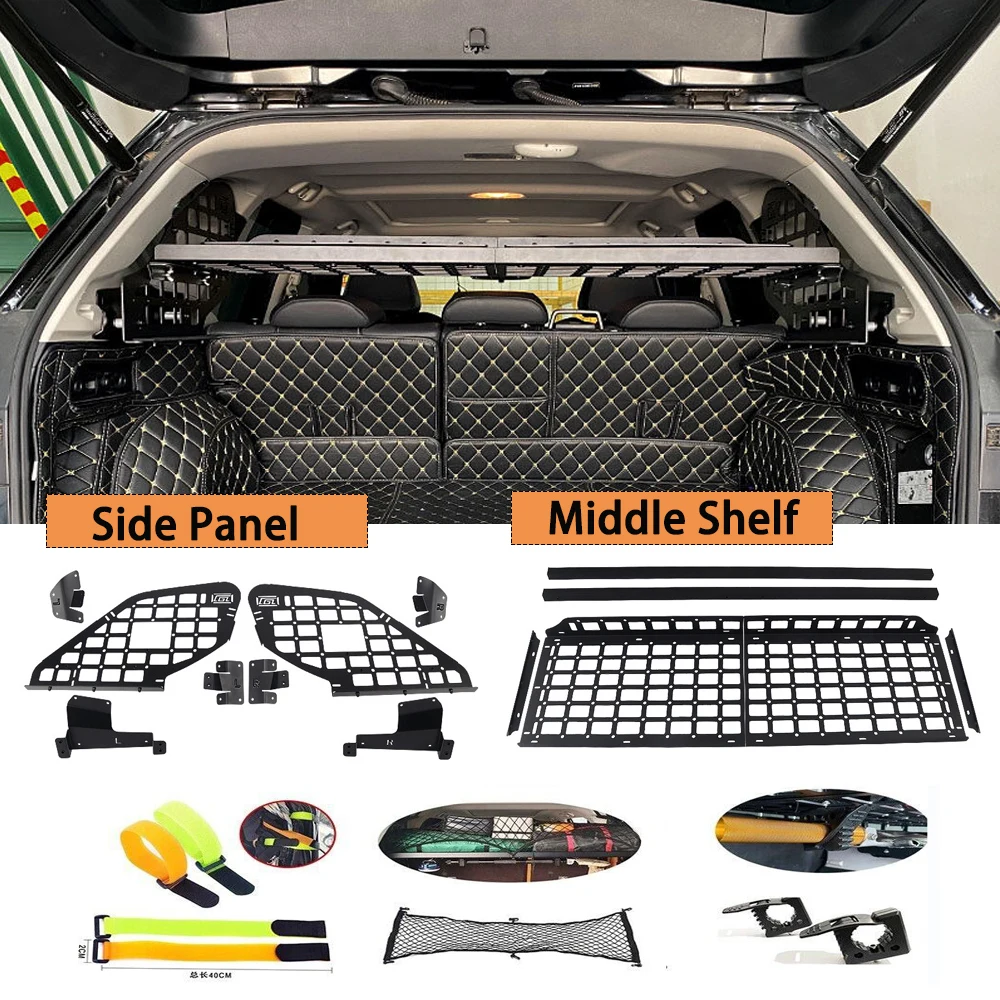 For Subaru Forester SK 2019-2024 Rear Cargo Storage Rack Trunk Expansion Organizer Side Window Molle Panel Luggage Carrier Shelf