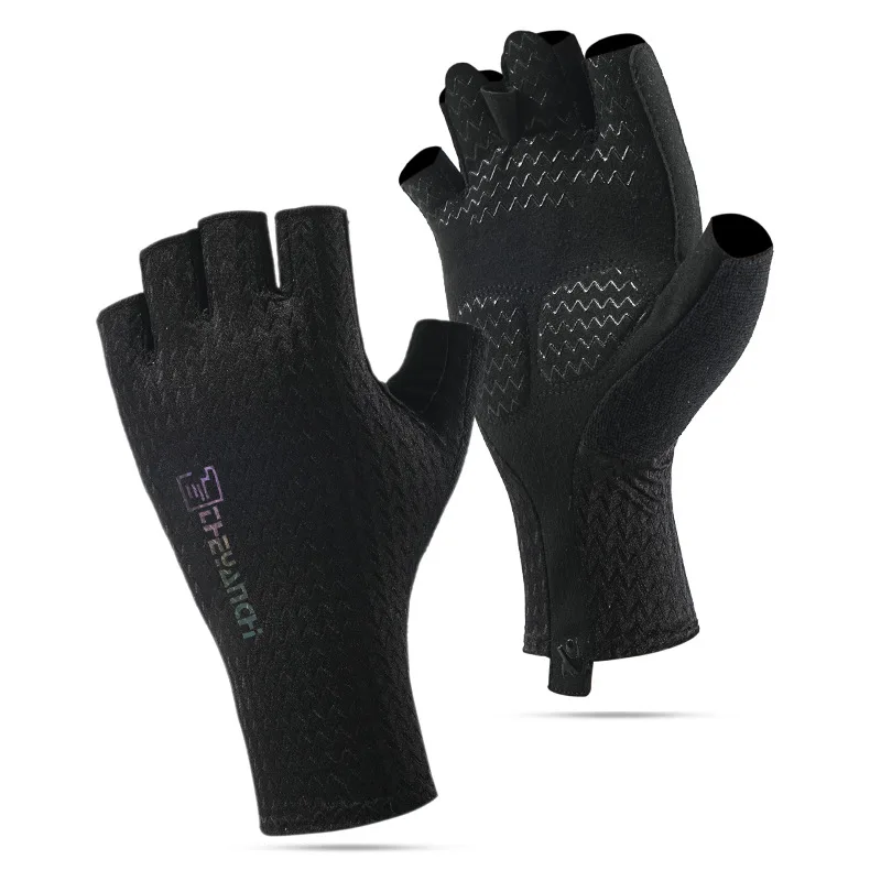 Guantes de medio dedo para montar MaleD319Verano deportes al aire libre absorción de impacto antideslizante pesca bicicleta de carretera guantes de montar