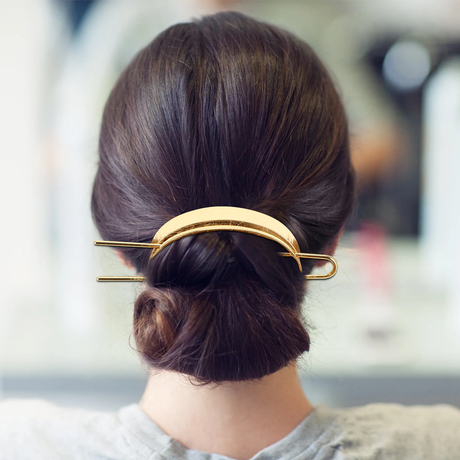 

2 Pcs Hairpin Clasp Clips Women Stick Vintage U-shaped Metal Fork Alloy Woman Retro