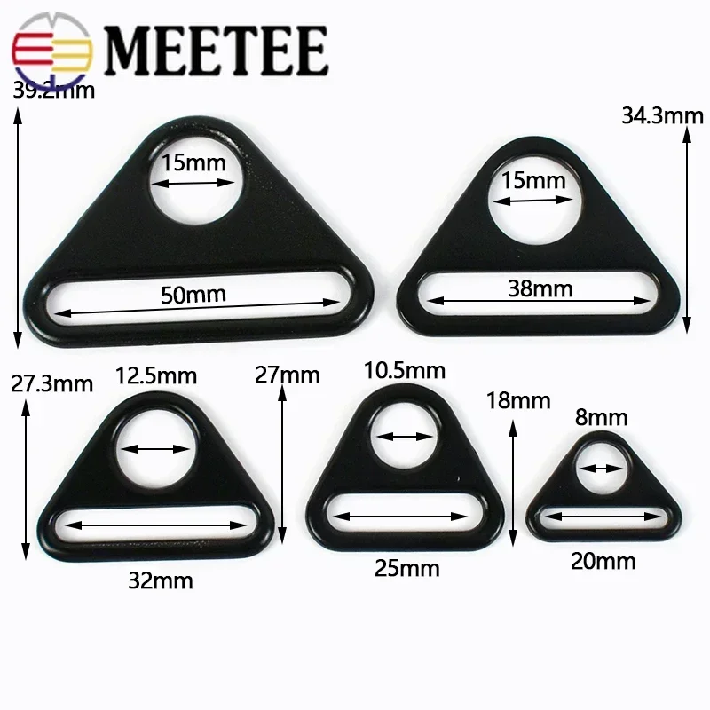 Meetee 스트랩 웨빙용 금속 버클, 조정 벨트 버클 걸쇠, 비키니 금속 링, DIY 가방 하드웨어 액세서리, 20-50mm, 10 개