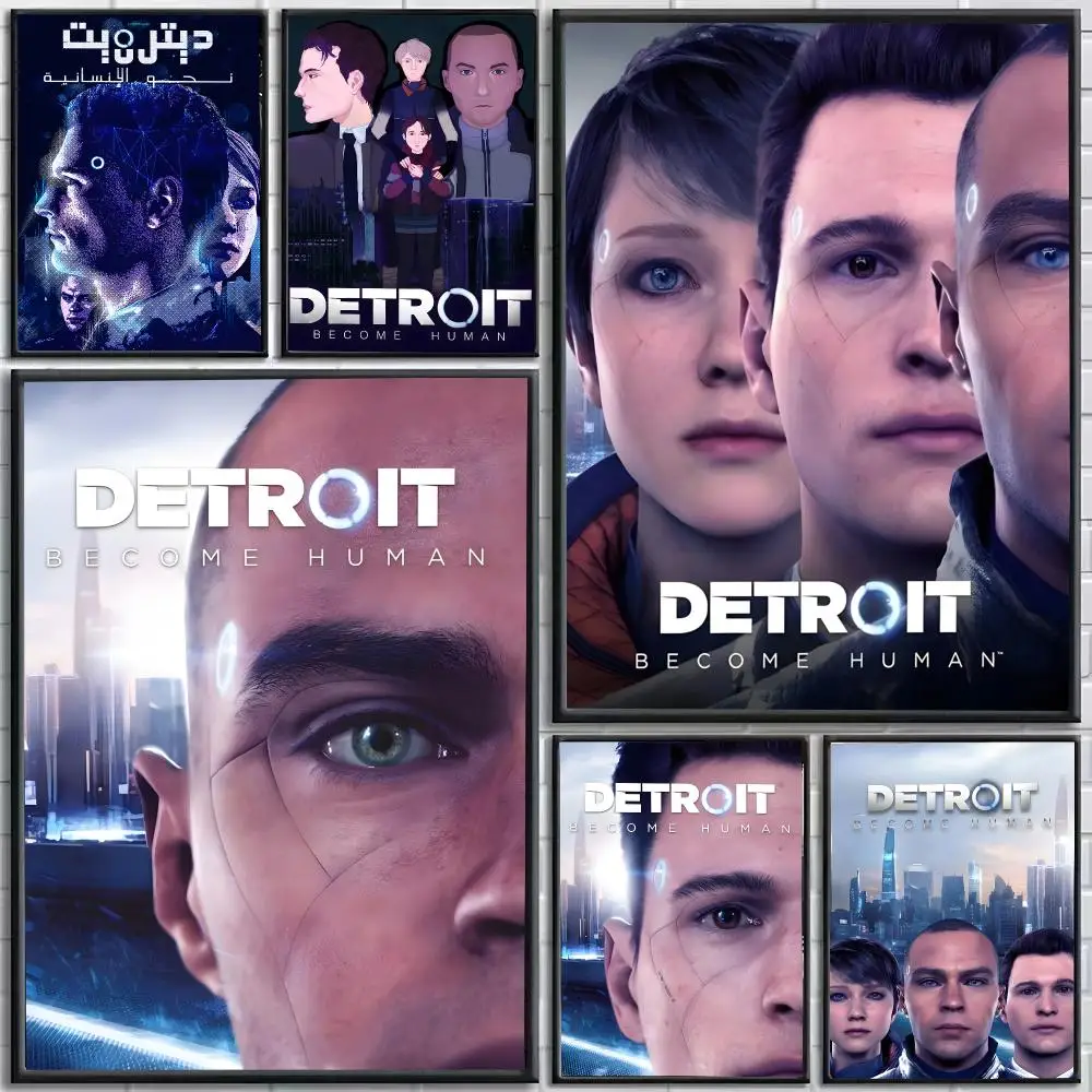 Game Detroit Become Human Poster Self-Adhesive HD Mural Wall Decals, Living Room Bedroom Home Decor Gift