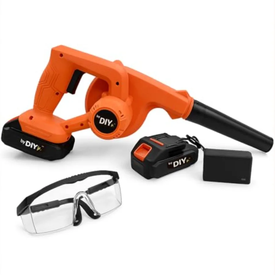 DIYjr Lithium Compact Leaf Blower Functional Cordless Outdoor Tool for Beginners Family Teaching Aid for Supervised Yardwork wi