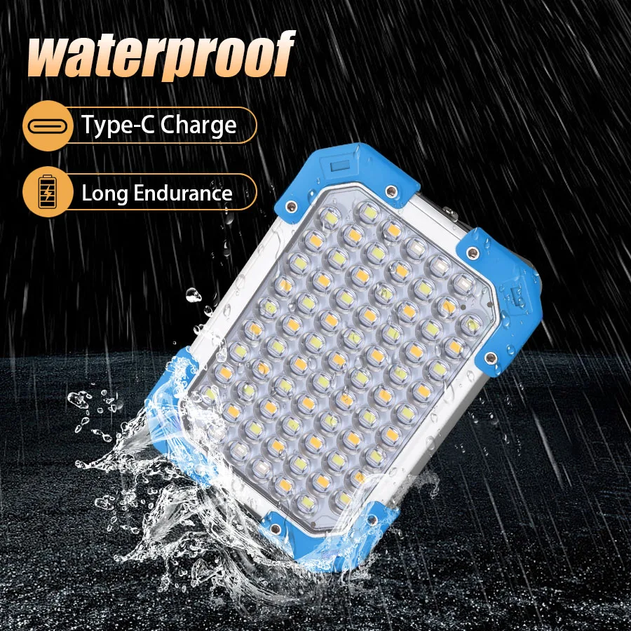 فائقة السطوع LED ضوء العمل فانوس قابل لإعادة الشحن المدمج في 3 بطاريات 18650 المحمولة المغناطيس مصباح يدوي مقاوم للماء للتخييم
