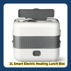 Portable 2L Smart Electric Heating Lunch Box 304 Stainless Steel Food Insulation Lunch Box Office Double Layers Food Heater