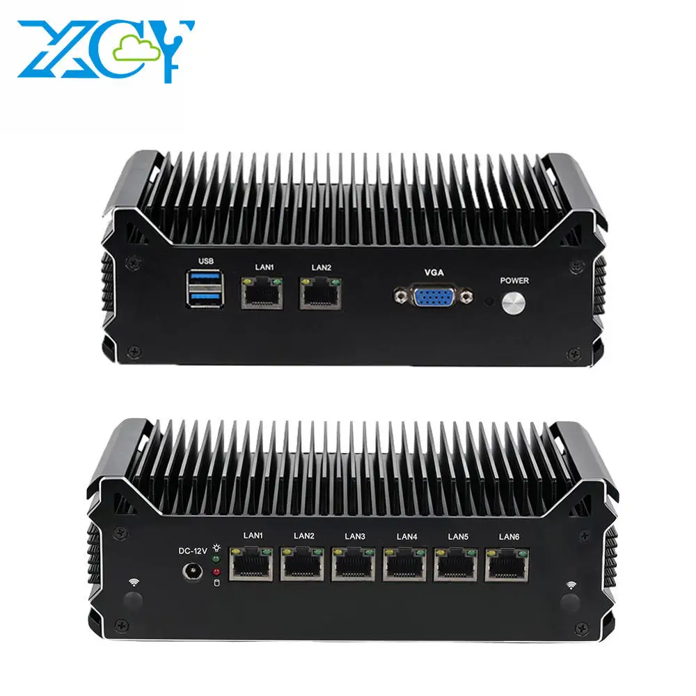 Mini PC Router Firewall XCY con Intel Celeron 3865U, 8 puertos Intel Ethernet i211AT, compatible con Windows, Ubuntu, CentOS, OpenWrt, EXSI, PVE