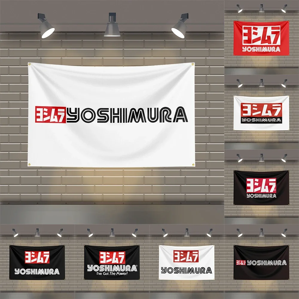 

3x5 FT Support Customization Yoshimura Motorsports Flag Polyester Printed Motorsports Flags for Room Garage Decor