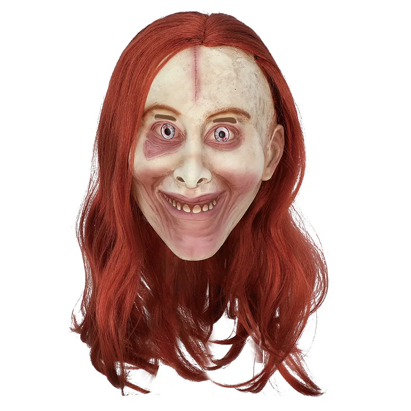 Braune Kostümperücke, dunkelrotbraune Perücke mit Seitenscheitel | Dunkelbraune Kunsthaar-Perücken für Frauen, Halloween-Party-Maske – Detail 5