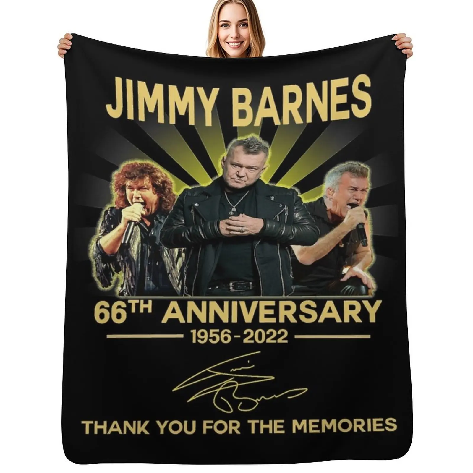 

thank you for the memories 66th anniversary- jimmy t-shirt barnes Classic Throw Blanket Flannel Blankets For Baby Blankets