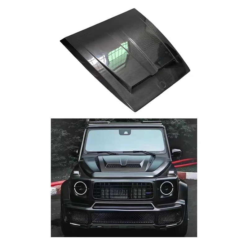 High Quality Lightweight Dry Carbon Fiber Front Hood Exterior Replacement Tuning Sport for G-Class W464 2018+