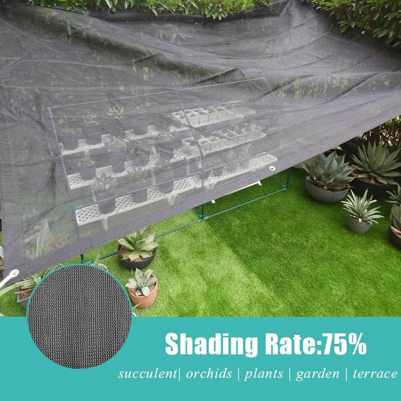 Shading Rate 75% Black Round Silk Net Anti-UV HDPE Sunshade Cloth Flower Cover Succulent Plant Sun Shed Privacy Fence Mesh