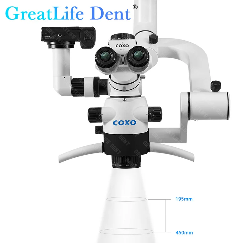 GreatLife Dent COXO C-CLEAR-2 Stepless Zoom Operating Microscopes 3.5x -20x With Digital Camera Fluorescence Mode 180°(100-240V)