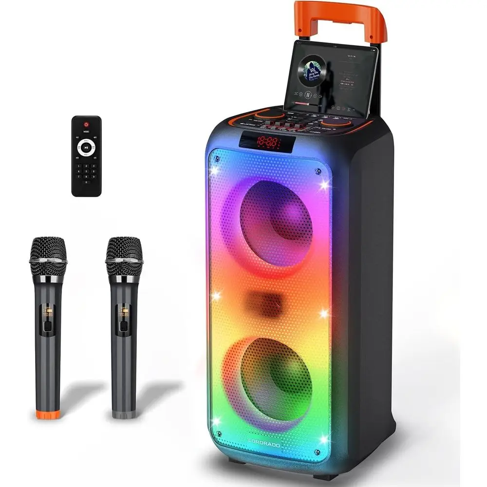 Karaoke hine or Adults, Portable PA System Karaoke hine Party Speaker with 2 Micropes, Supporting T/USB/AUX, TWS & LED e or Home