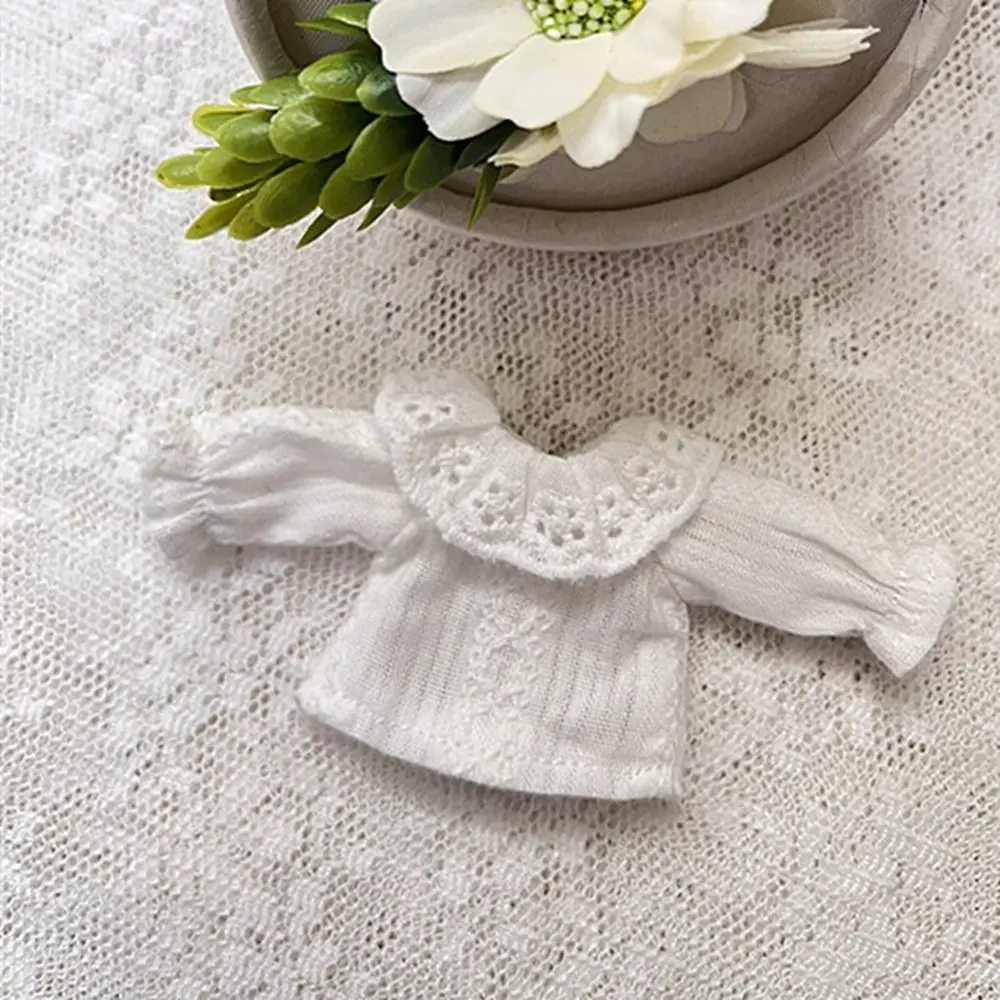 High Quality Fashion Doll Shirt Sweaters 2 Styles White Doll T-shirt Tops Gift Toys 1/11 ob11 Dolls/1/12 Bjd Dolls