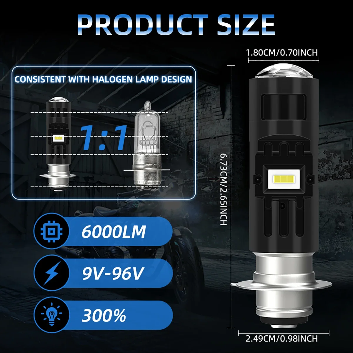 1x H4 LED Dual Color Motorcycle Headlight Bulbs Hi Lo Beam For Yamaha Kawasaki Suzuki P15D LED Motor signal ligh Accessories 12V