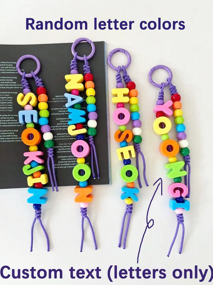 1 PC of Customized Colorful Acrylic Letter Keychain, Round Ring Buckle, Personalized Backpack Pendant, Unique Customized Gift