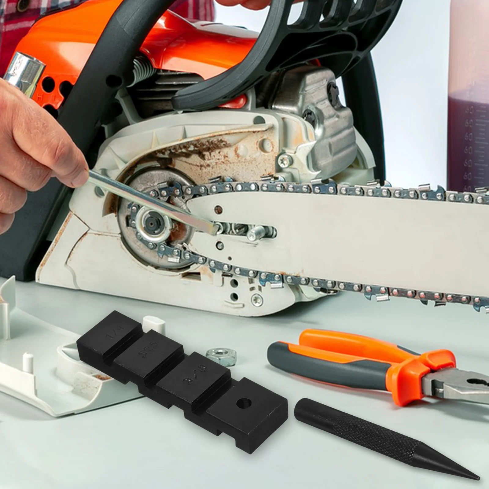 1 مجموعة النفط بالمنشار قواطع أداة المحمولة سلسلة معدنية الخائن لإصلاح سلاسل المنشار المدمجة قابلة لإعادة الاستخدام سلسلة قواطع