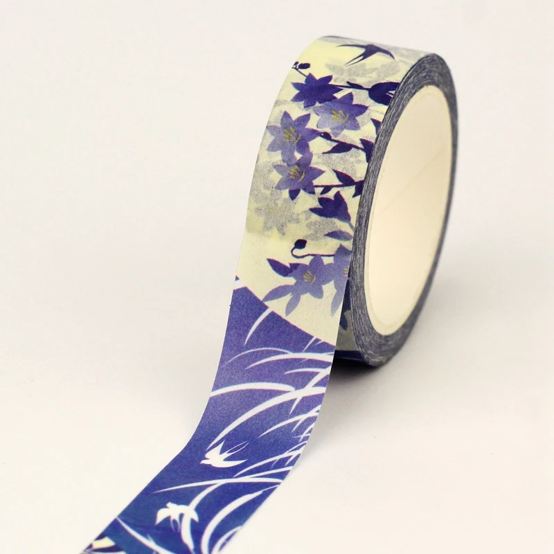 

NEW 1PC 10M Decorative Blue Leaves Swallow Spring Washi Tape DIY Adhesive Sticker Masking Tape Stationery Scrapbooking Supplies