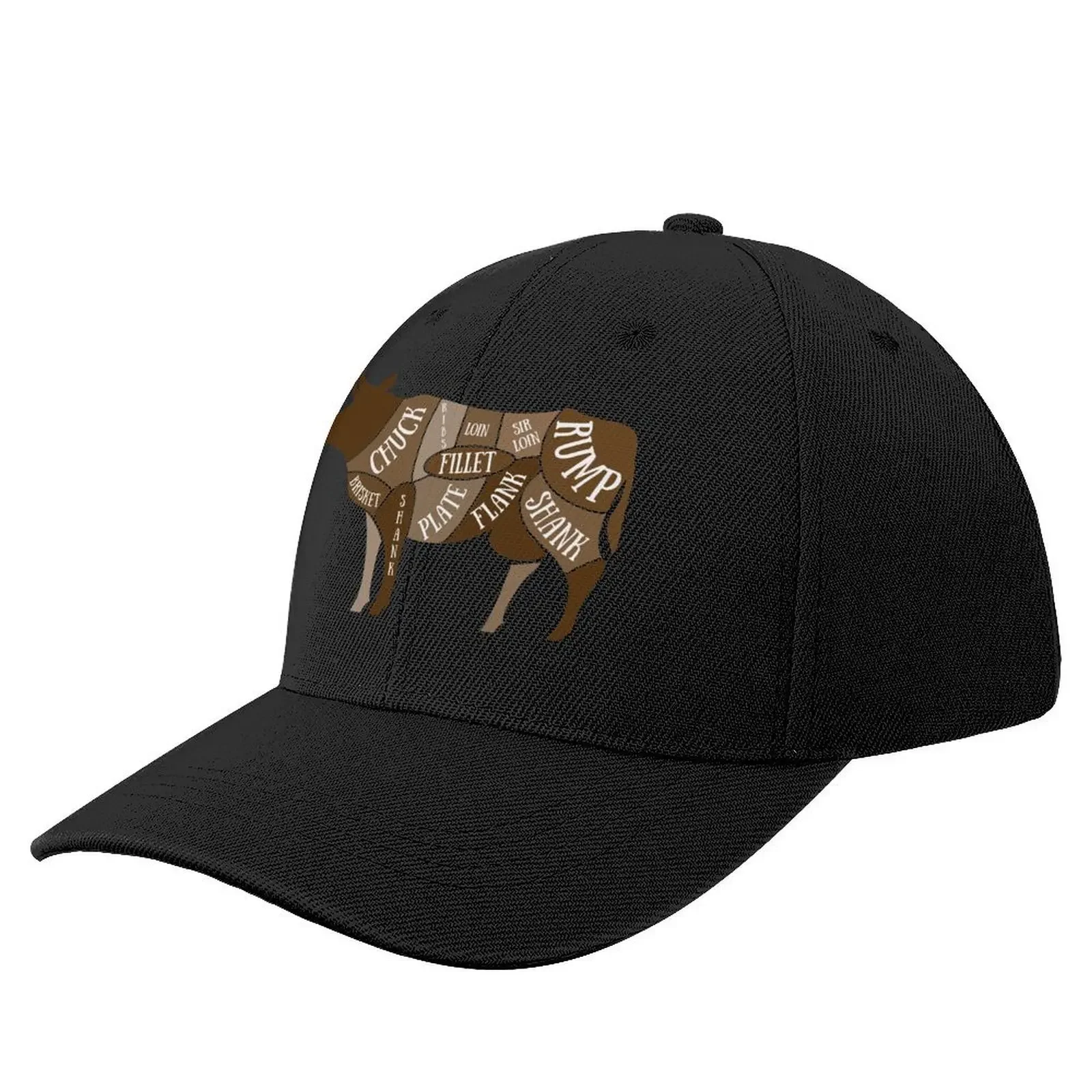 

Butcher Meat Cuts Diagram, Butcher, Chef, Sous Chef, Line Cook, Kitchen, Cook Baseball Cap hiking hat Sunscreen Women Caps Men's