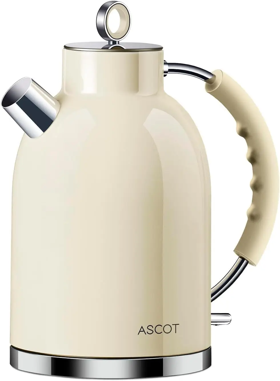 

Stainless Steel Electric Kettle 1.5L 1500W Fast Boiling Auto Shut-Off Retro Style Cream