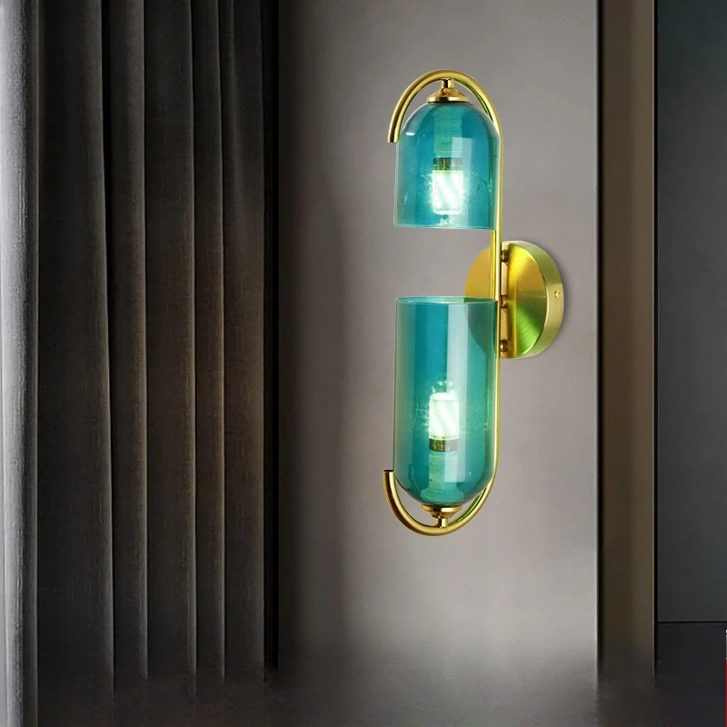 Modern Design Glass Living Room Led Wall Lamps Nordic Simple Suitable for Bedroom Bedside Study Decor Lighting Fixtures