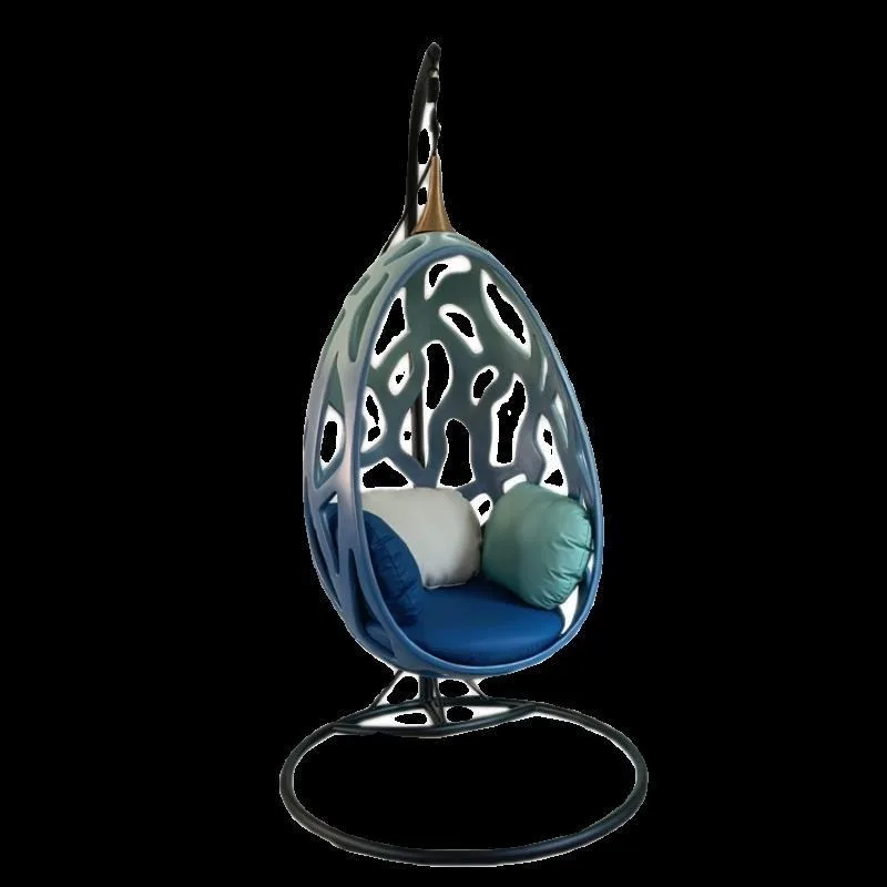 Villa bedroom lazy bird's nest cradle designer blue balcony swing outdoor fiberglass