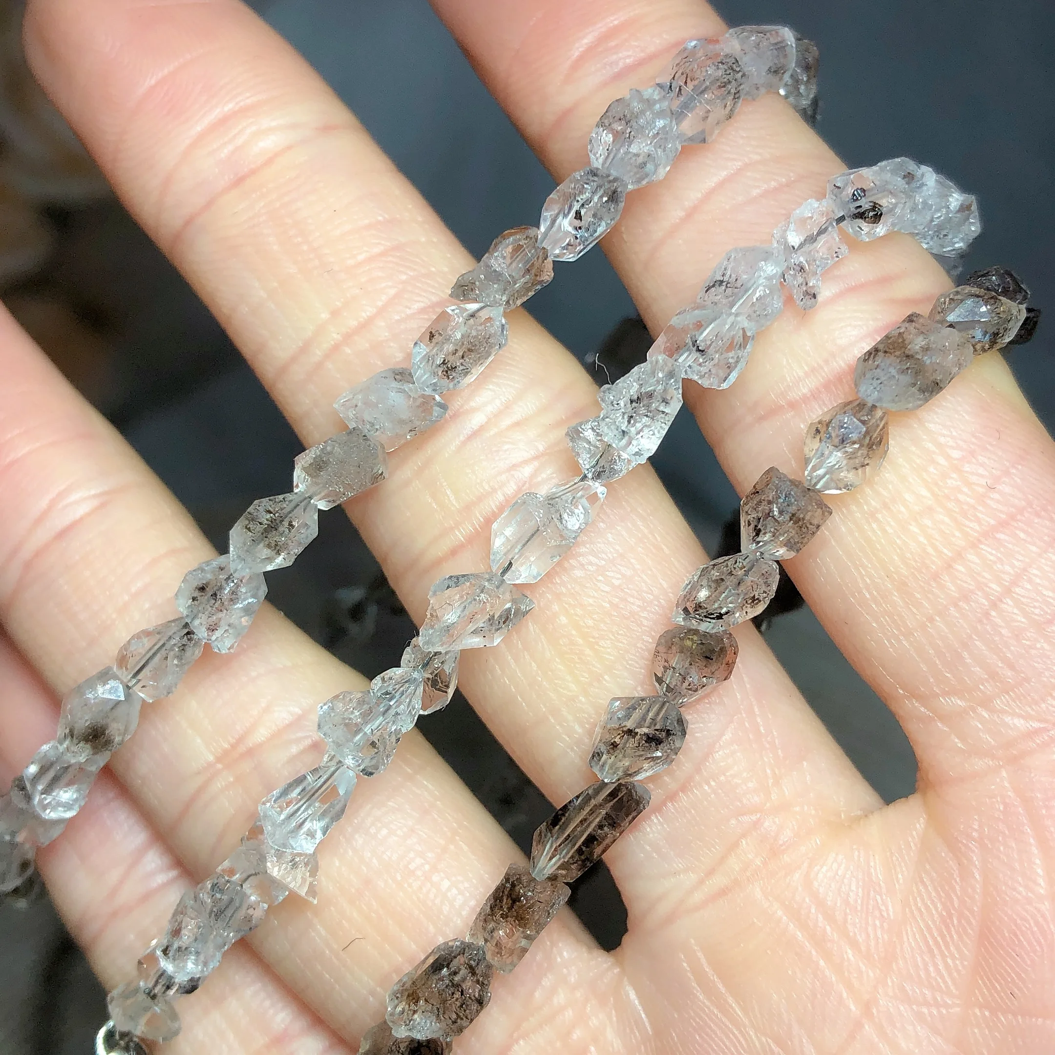 

Natural Crystals Herkimer Diamend Bracelet Beads Freeform Adjustable Healing Gemstones Gift Jewelry High Quality Energy Ore