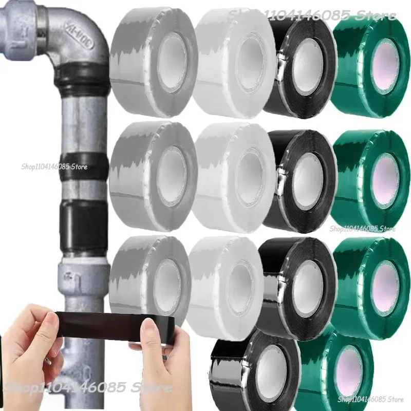 1/2Pcs Waterproof Silicone Performance Repair Tape Bonding Rescue Self Fusing Hose High Temperature Resistant Insulating Tape