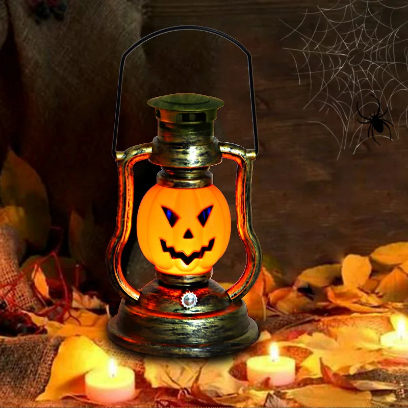 Festival Party Fun Props Decoration Ghost Festival Halloween Pumpkin Lantern Skull Retro Handheld Atmosphere Lantern