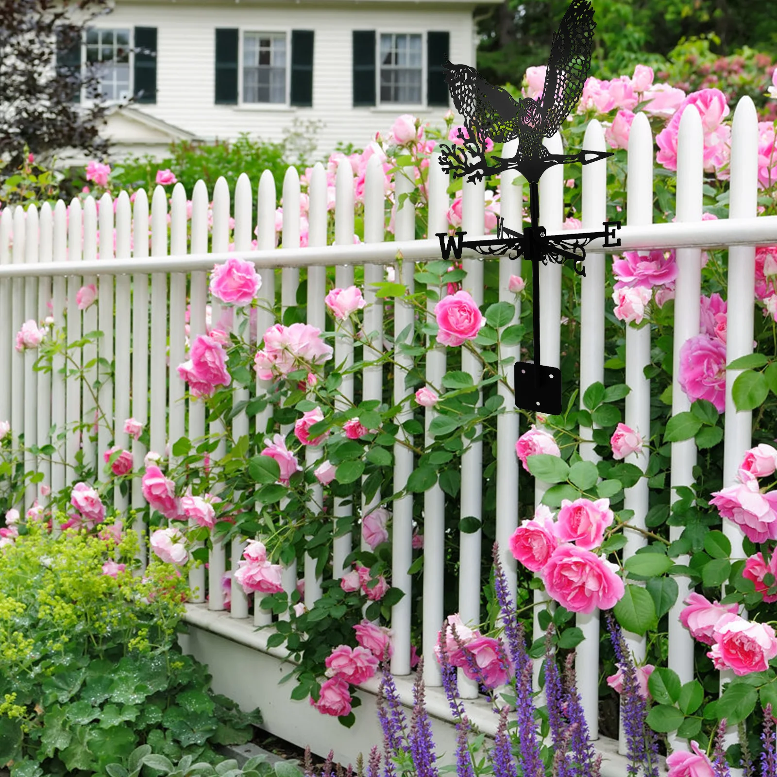 

Owl Weather Vane Durable Iron Garden Decor Yard Weathervane Wind Direction Indicator Roof Mounted Outdoor DIY Wind Vane