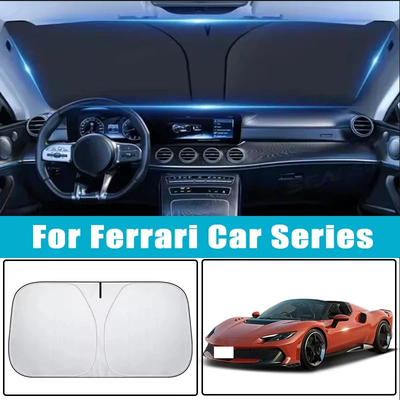

Car Windshield Sunshades Cover for Ferrari 488 F8 296 812 SF90 Roma Portofino 458 430 360 599 612 Sun Protection Car Accessories