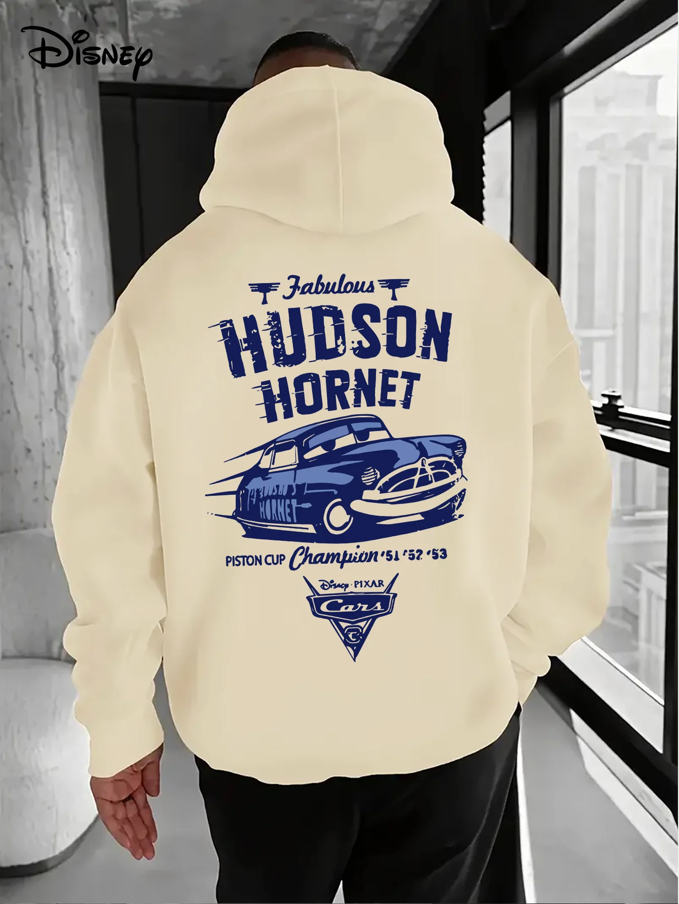 Men's Disney Cars Hudson Hoodies Fashion Oversized Streetwear Unisex Sweatshirts Autumn and Winter Fleece  Casual Versatile