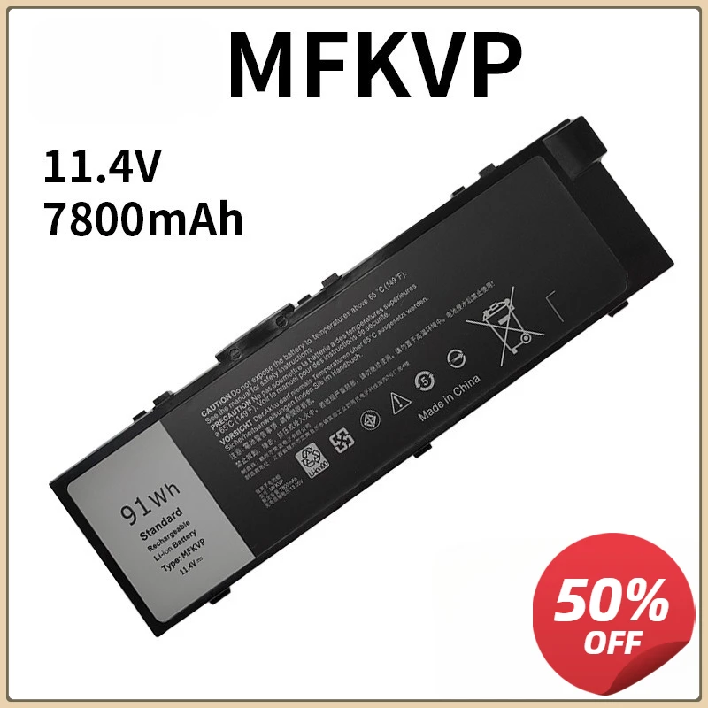 

LIXIN CSMHY MFKVP GR5D3 11.4V 7800mAh Laptop Battery For Dell Precision 7510 7710 M7710 7720 7520 451-BBSB 451-BBSF 1G9VM M28DH