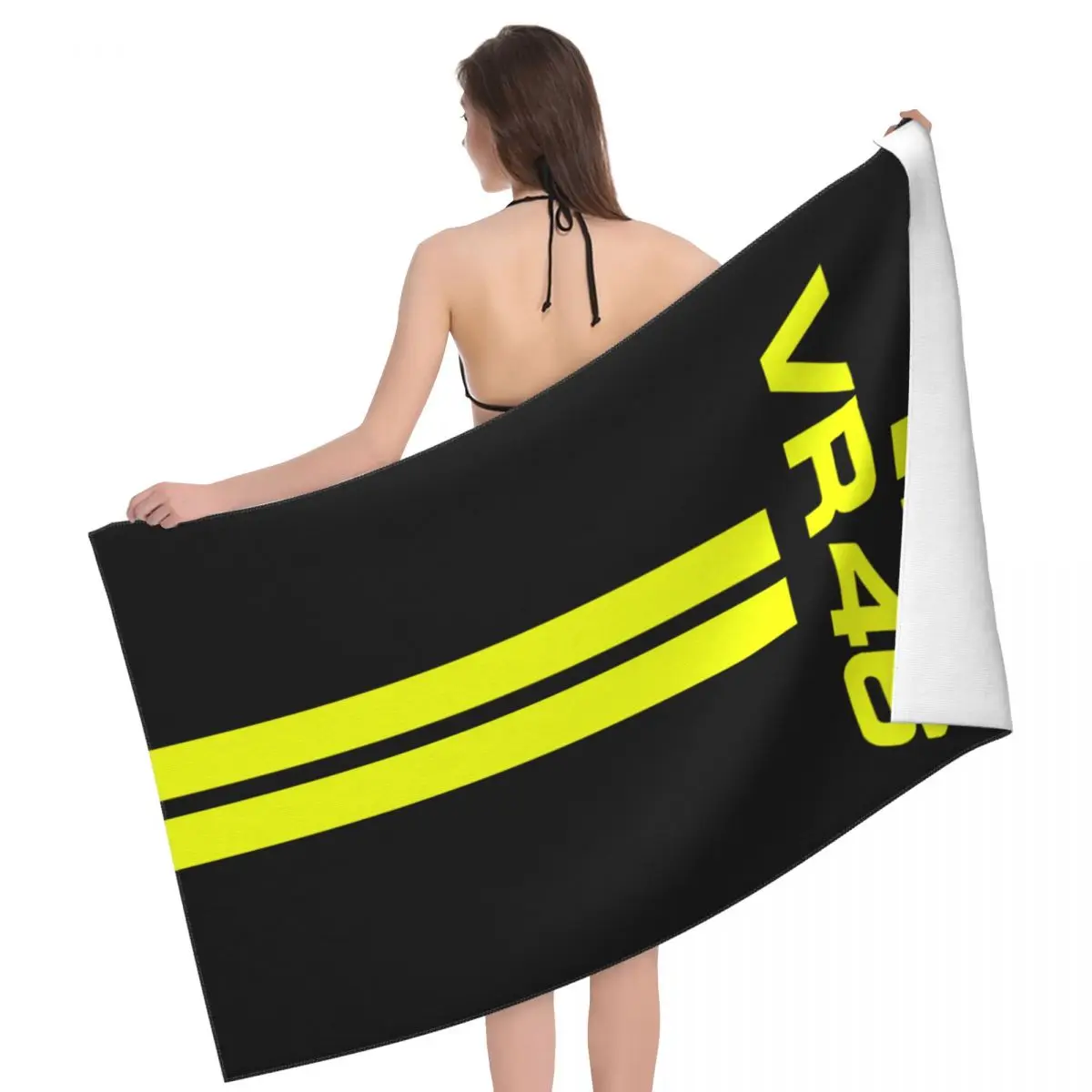 Custom Rossi Beach Towel Quick Drying Motorcycle Racing Super Soft Microfiber Shower Sauna Towels