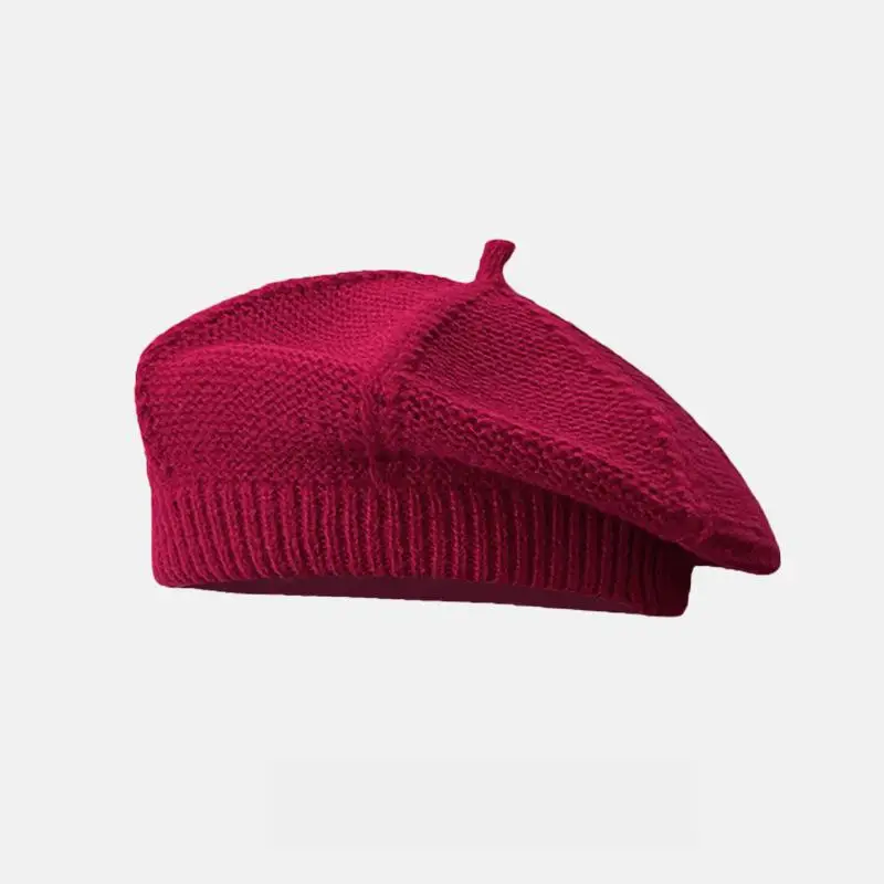 

Knitted Beret Women Autumn Winter Hats For Women Painter Cap Keep Warm Retro Korean Solid Flat Cap Boina Winter Beanies New