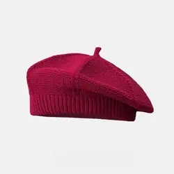 Knitted Beret Women Autumn Winter Hats For Women Painter Cap Keep Warm Retro Korean Solid Flat Cap Boina Winter Beanies New