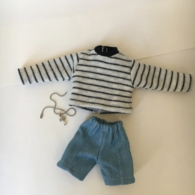 Completo per bambola compatibile con Zsiga Gazi Jie Luogo di bambola articolata Longing Abbigliamento BJD Set top autunno inverno a righe