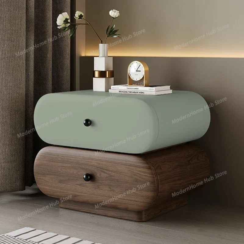 Nordic Luxury Bedside Table Cute Wood Mini Storage Rattan Mobile Modern Nightstands Mobile Meuble De Rangement Home Furniture