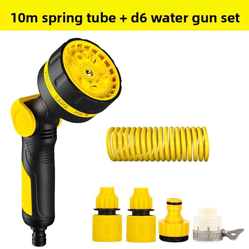 

Растягивающийся пружинный шланг с многофункциональной насадкой-распылителем, 20 м, выдвижной садовый шланг, герметичный, для полива и мойки автомобилей