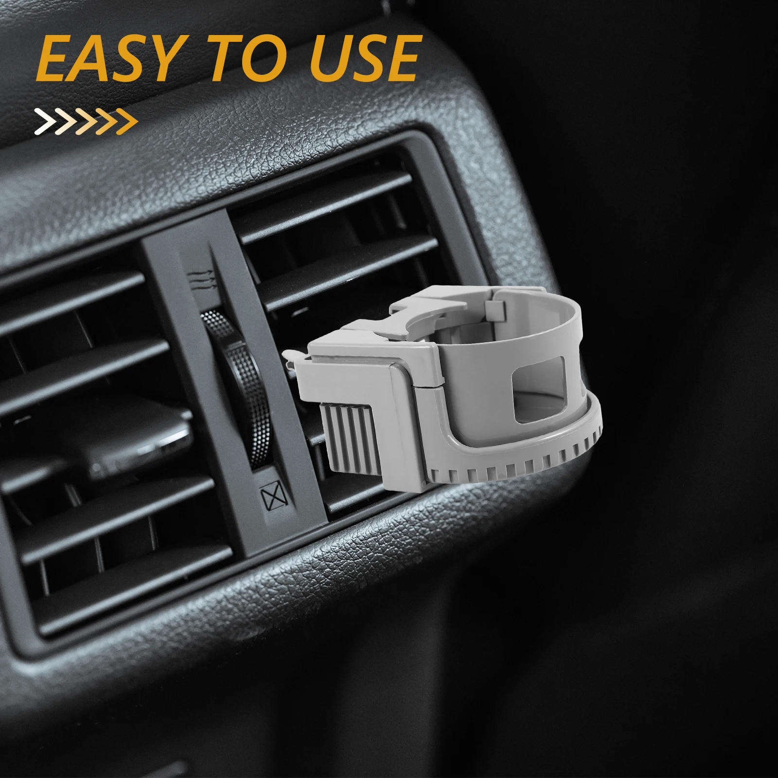 

Car Cup Holder Gray Foldable Coffee Air Vent Mount Automotive Drink Holder Stable Easy Installation Multi-functional Design Car
