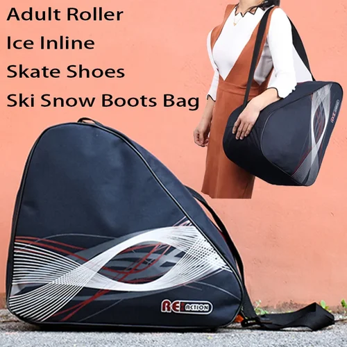 Imagen 2 del producto Bolsa negra para botas de esquí de gran capacidad, zapatos de Skate, botas, bolsa impermeable portátil para casco de esquí, bolso de hombro para accesorios de esquí