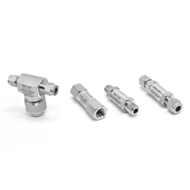 High Temperature and High Pressure Laboratory Gas Filter 316 Stainless Steel Inline Valves