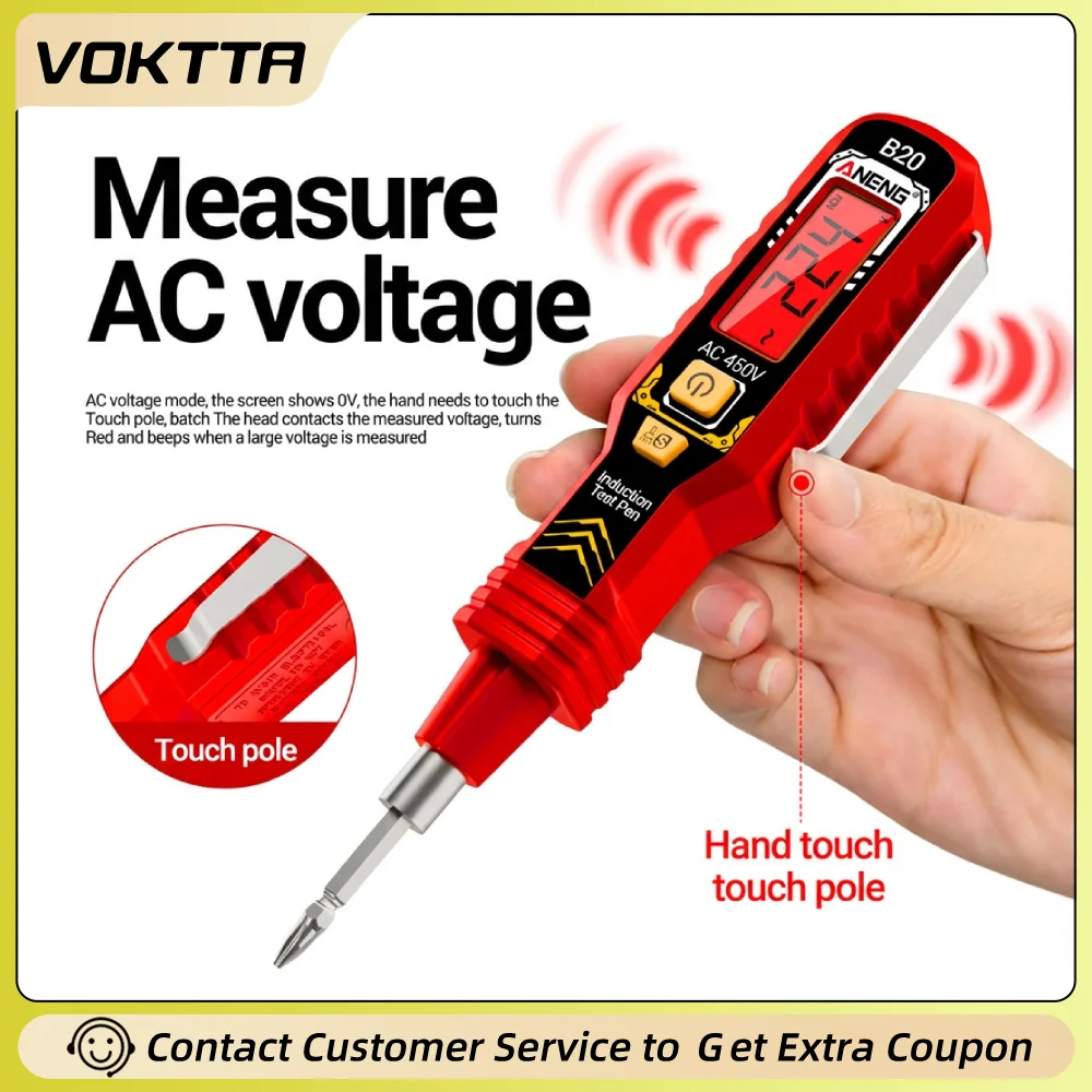 

ANENG B20 цифровой тестер напряжения измерительная ручка крестовая отвертка с плоской головкой электрическая индукционная схема тестовая ручка вольтметр