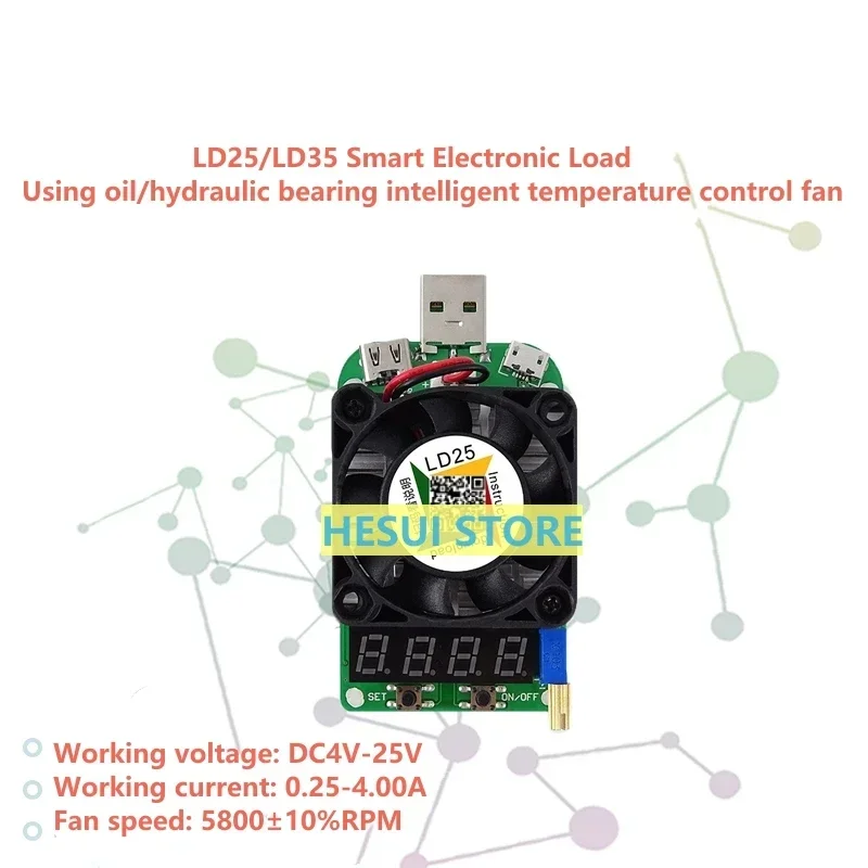 LD25/LD35 25W35W constant current electronic load USB digital display voltage ammeter battery aging tester