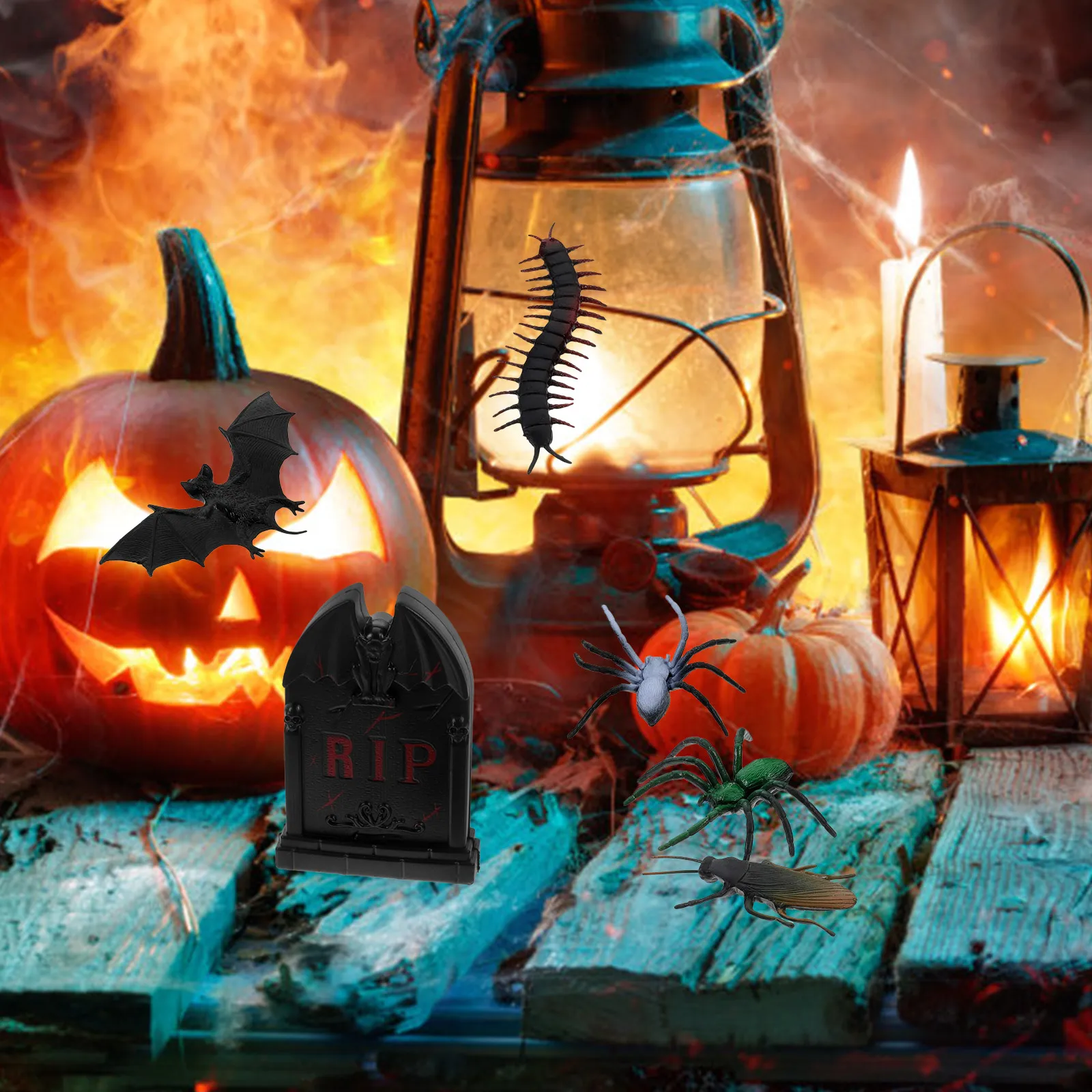 

Tombstone Coffin Decor Mini Figures Detailed Craftsmanship Spooky Atmosphere Party Decoration Dollhouse Accessories Halloween