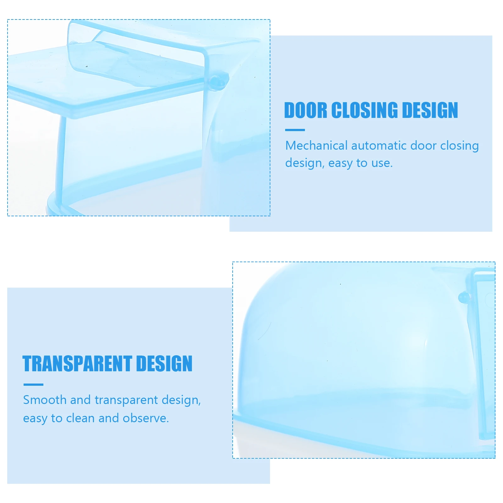 

2Pcs Hamster Bath Containers Plastic Dust-Proof Transparent Pet Sand Bathroom Nesting Resting Hamster Supplies