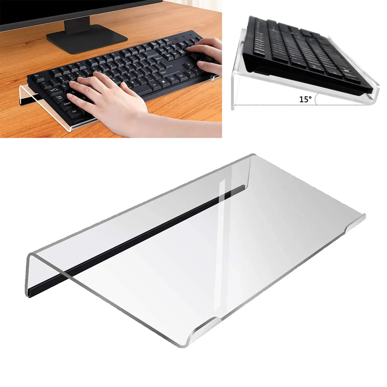 Mini Computer Keyboard Stand Universal Acrylic Keyboard Holder Acrylic Keyboard Stand for Office Daily Use Home Working Desk